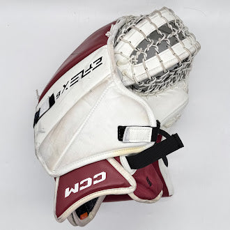 CCM Extreme Flex 6 - Used Pro Stock Goalie Glove (White/Maroon/Black)